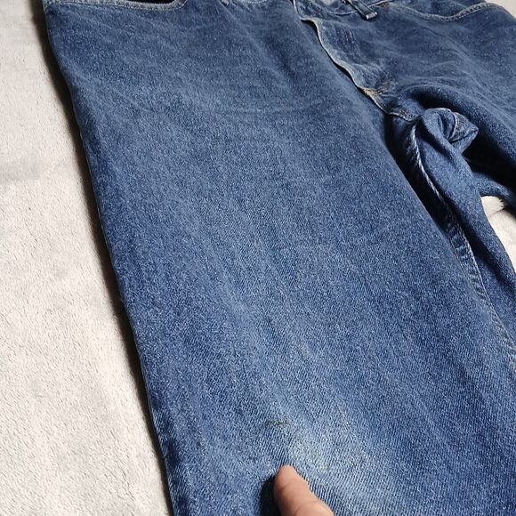 Lot (2) Lee Jeans Mens 42X34 Blue Straight Classic Work USA Made Vtg 80s Denim - Picture 15 of 16